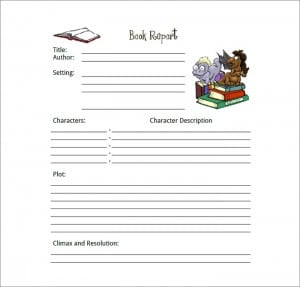 Oral book report form