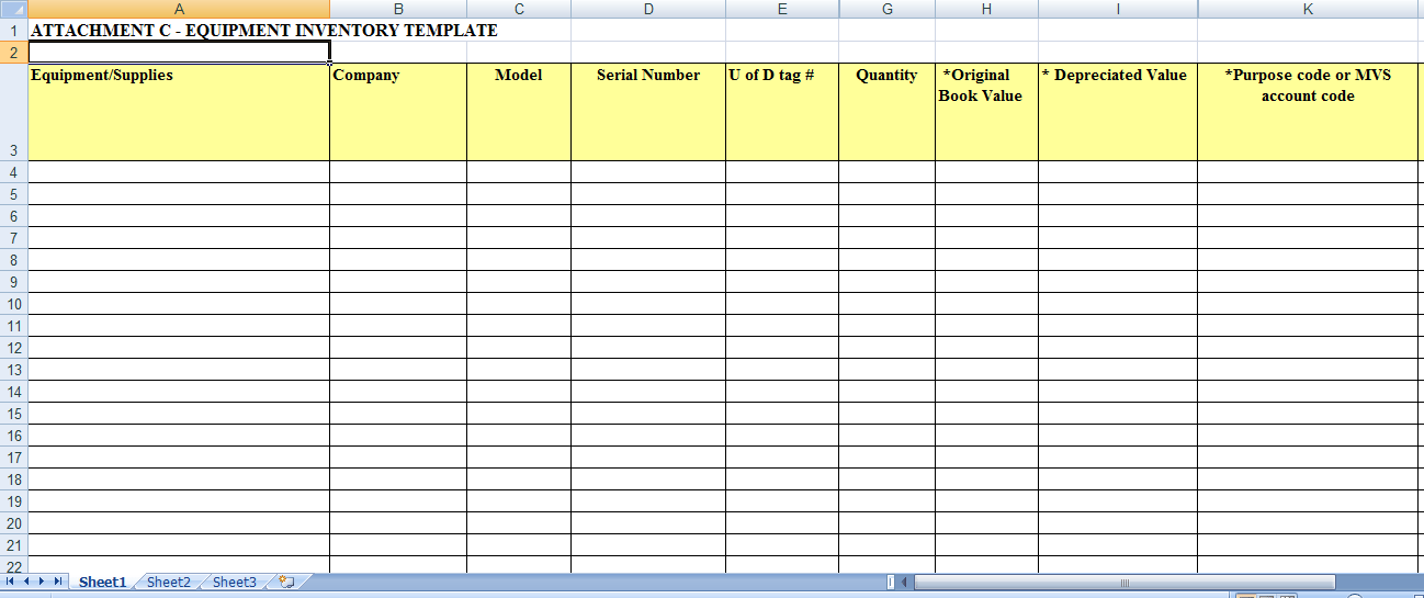 excel home inventory template