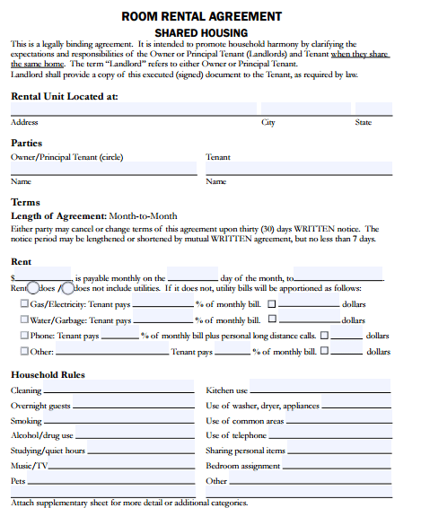 Room rental agreements | sapling.com | sapling.com