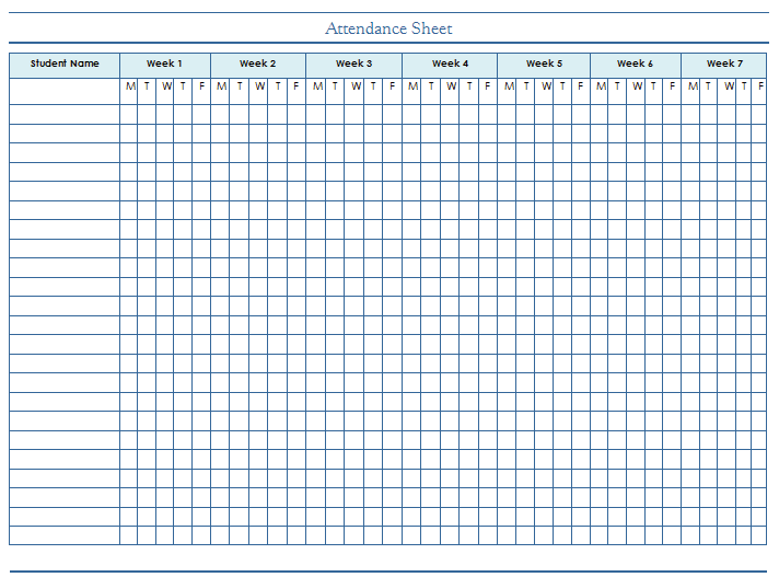 5 Attendance Sheet Templates Pdf Formats Examples In Word Excel