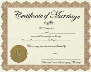 Verified marriage certificate template