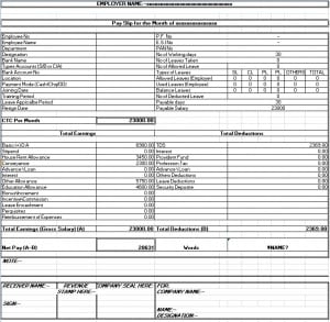 salary slip template