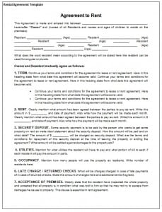 Rental Agreement Template