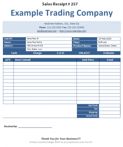 Sales Receipt Template