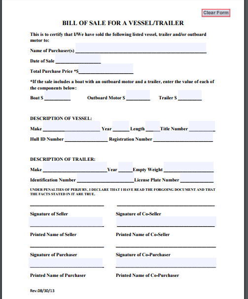 Trailer Bill Of sale Template 165741