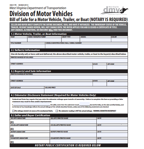 Trailer Bill Of sale Template 3491