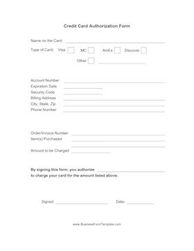 free credit card payment form template 2341