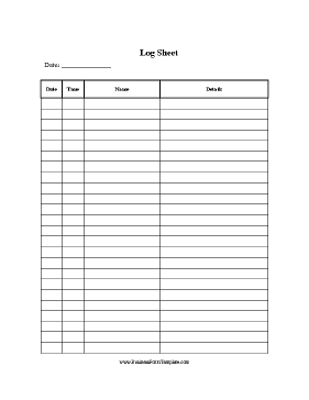 log sheet template 16541