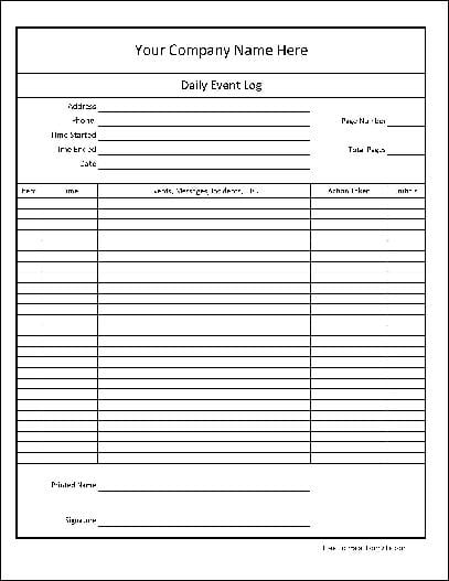 log sheet template 6541