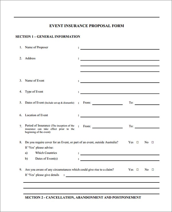proposal form template 4603