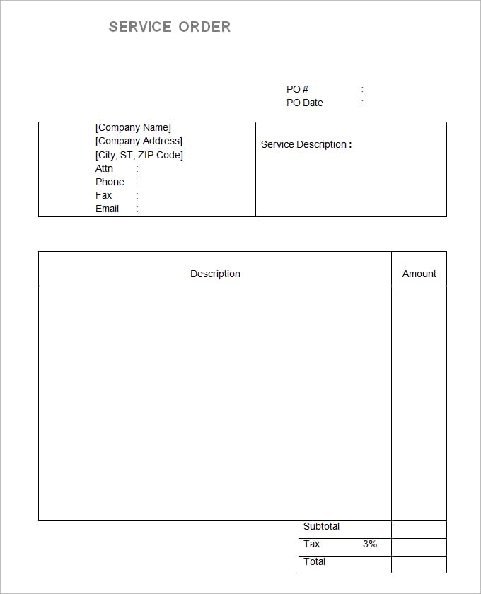 service order template 5941