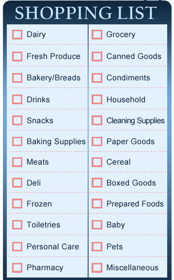 shopping list template 154