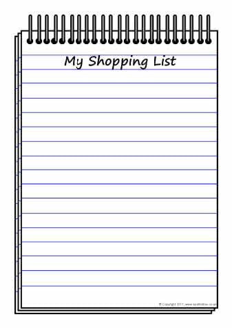 shopping list template 341