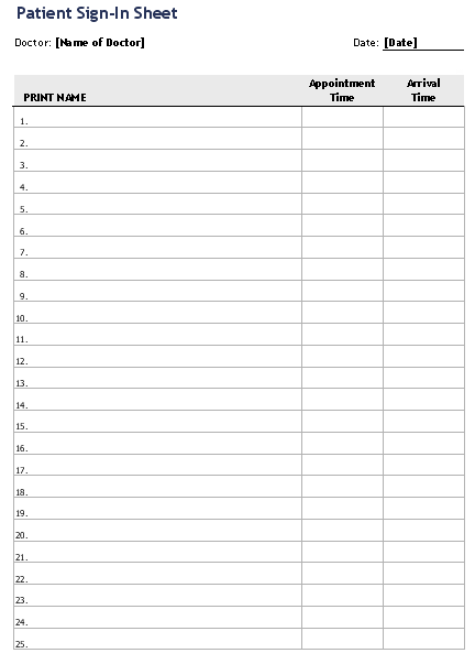 sign in sheet template 2641