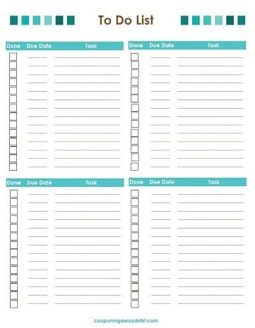 to do list template 56410