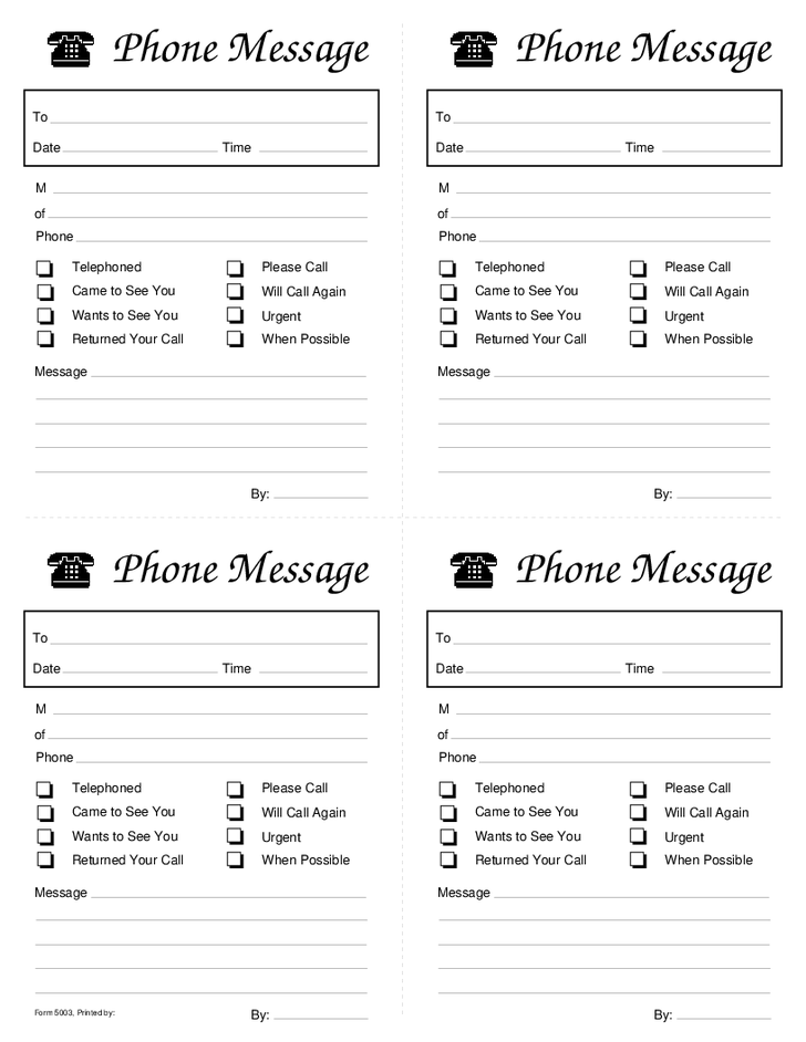 4 Phone Message Templates - Free Sample Templates