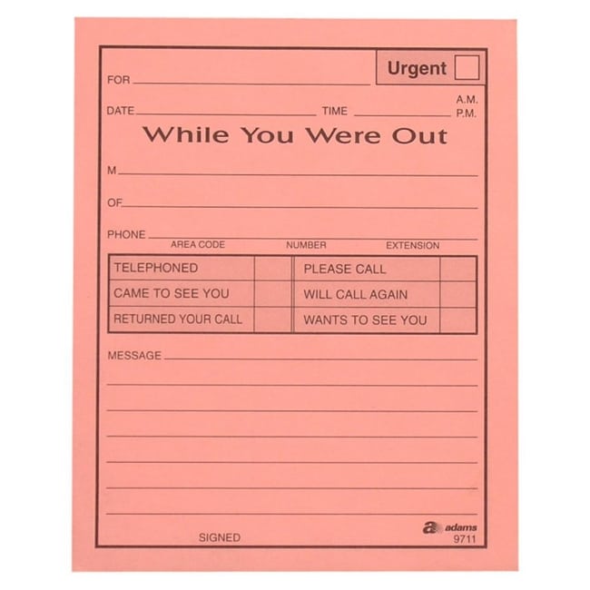 Free Printable While You Were Out Template