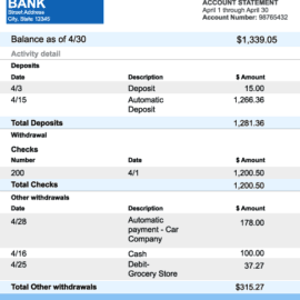 5 Bank Statement Templates