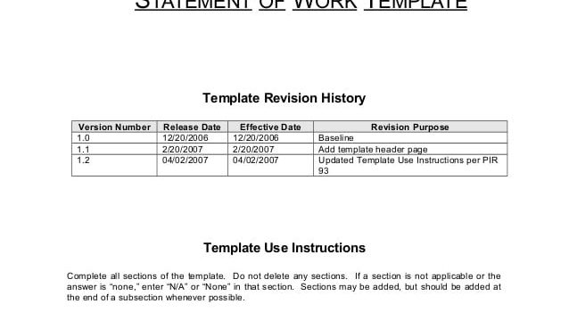 5 Statement Of Work Templates Word