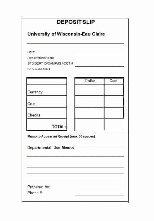 13 Deposit Slip Templates Word Free Sample Templates