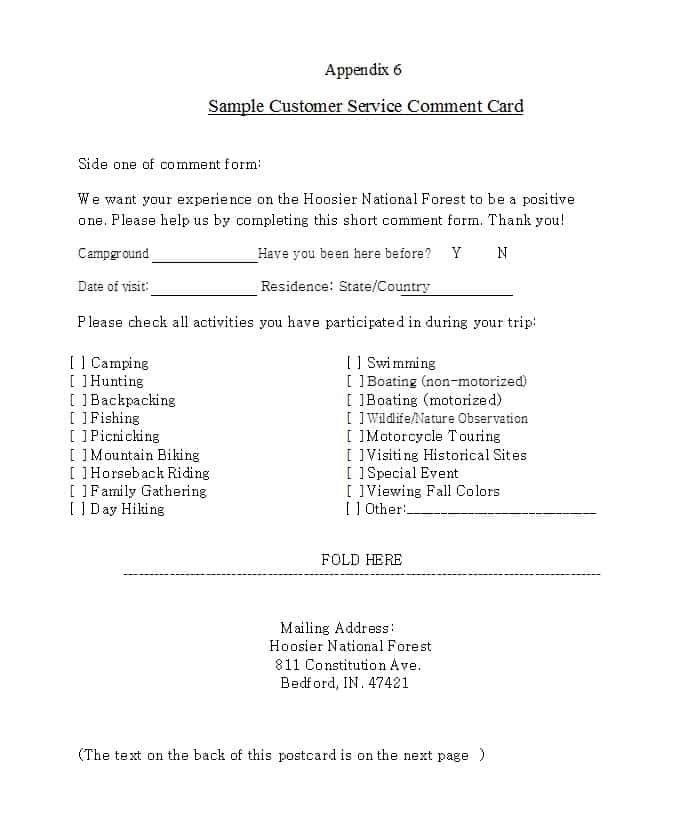 9 Restaurant Comment Card Templates - Free Sample Templates
