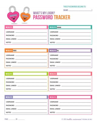 7+ Free Password List Templates (Cheat List) - Free Sample Templates