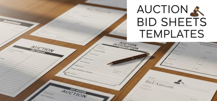 5 Auction Bid Sheets Templates 5 Auction Bid Sheets Templates