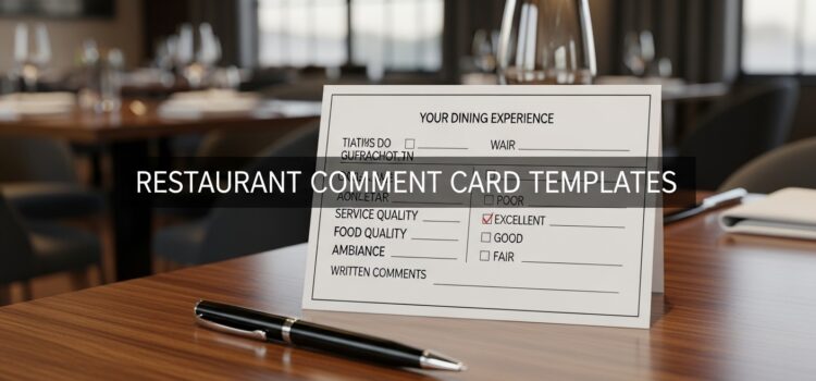 9 Restaurant Comment Card Templates 9 Restaurant Comment Card Templates